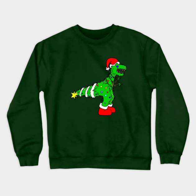 Christmas Tree Rex Crewneck Sweatshirt by RobotGhost